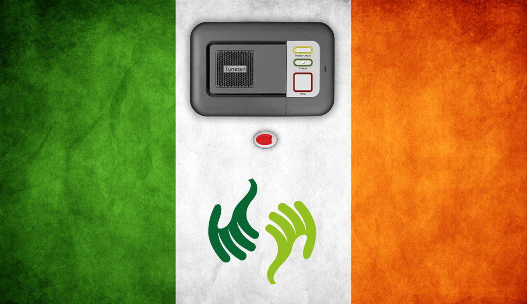A Lifeline Personal Alarm on the Irish flag